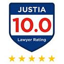 Justia 10.0 lawyer rating badge